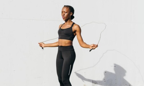 a woman jump-roping